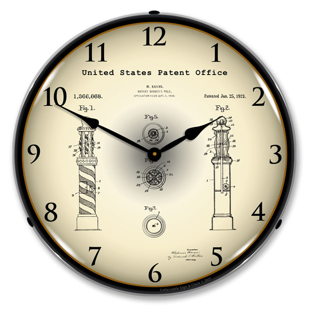 Kavan Rotary Barber Pole 1920 Patent LED Wall Clock Illuminated not Neon 1 Kavan Rotary Barber Pole 1920 Patent LED Wall Clock Illuminated not Neon