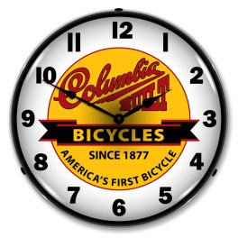 Columbia Bikes LED Wall Clock Illuminated not Neon