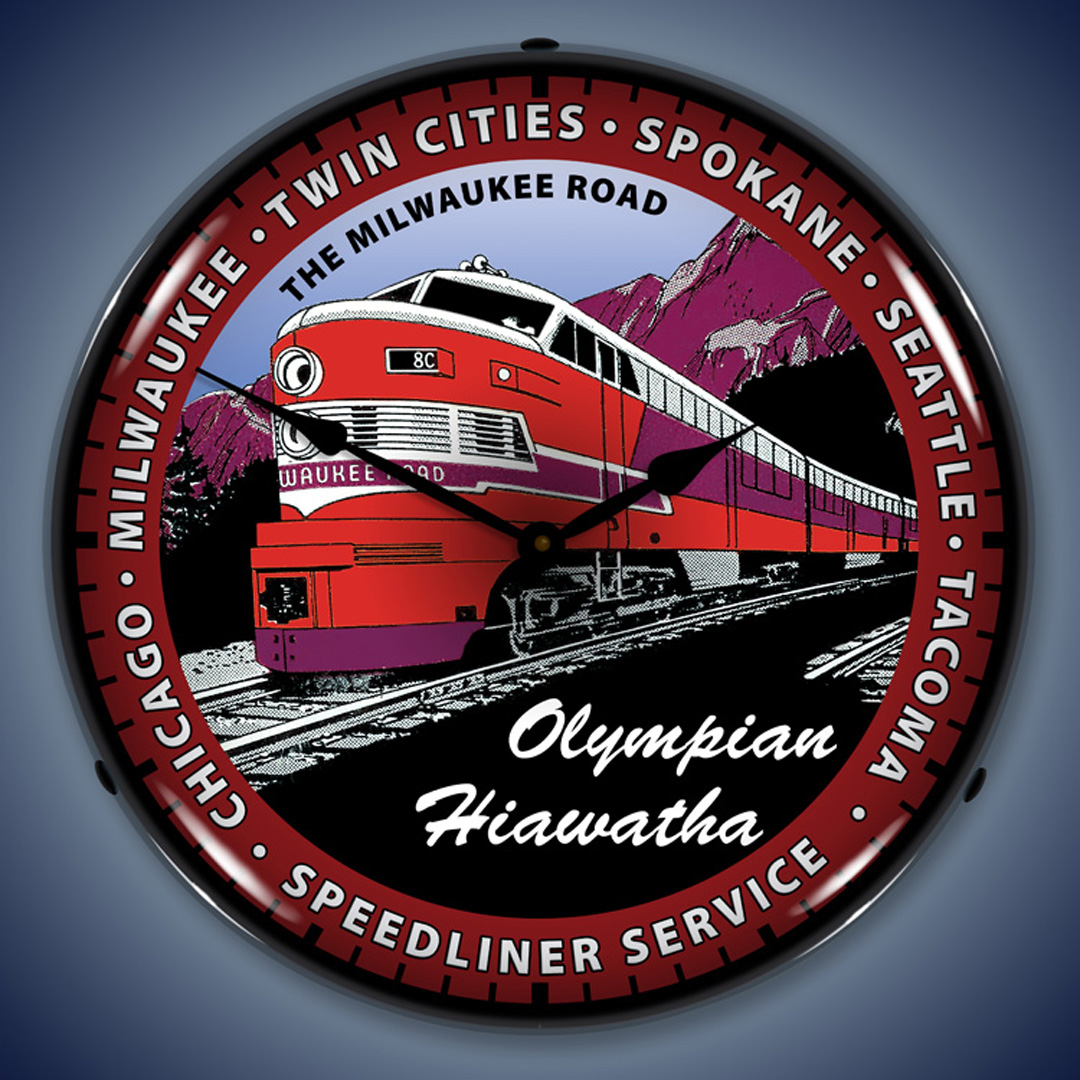 Olympian Hiawatha Train LED Wall Clock Illuminated not Neon 2 Olympian Hiawatha Train LED Wall Clock Illuminated not Neon - Image 2