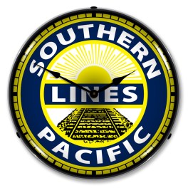 Southern Pacific Railroad LED Wall Clock Illuminated not Neon