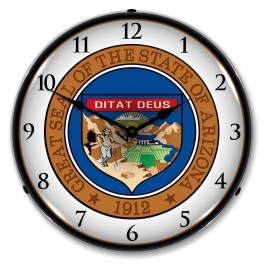 Arizona State Seal LED Wall Clock Illuminated not Neon