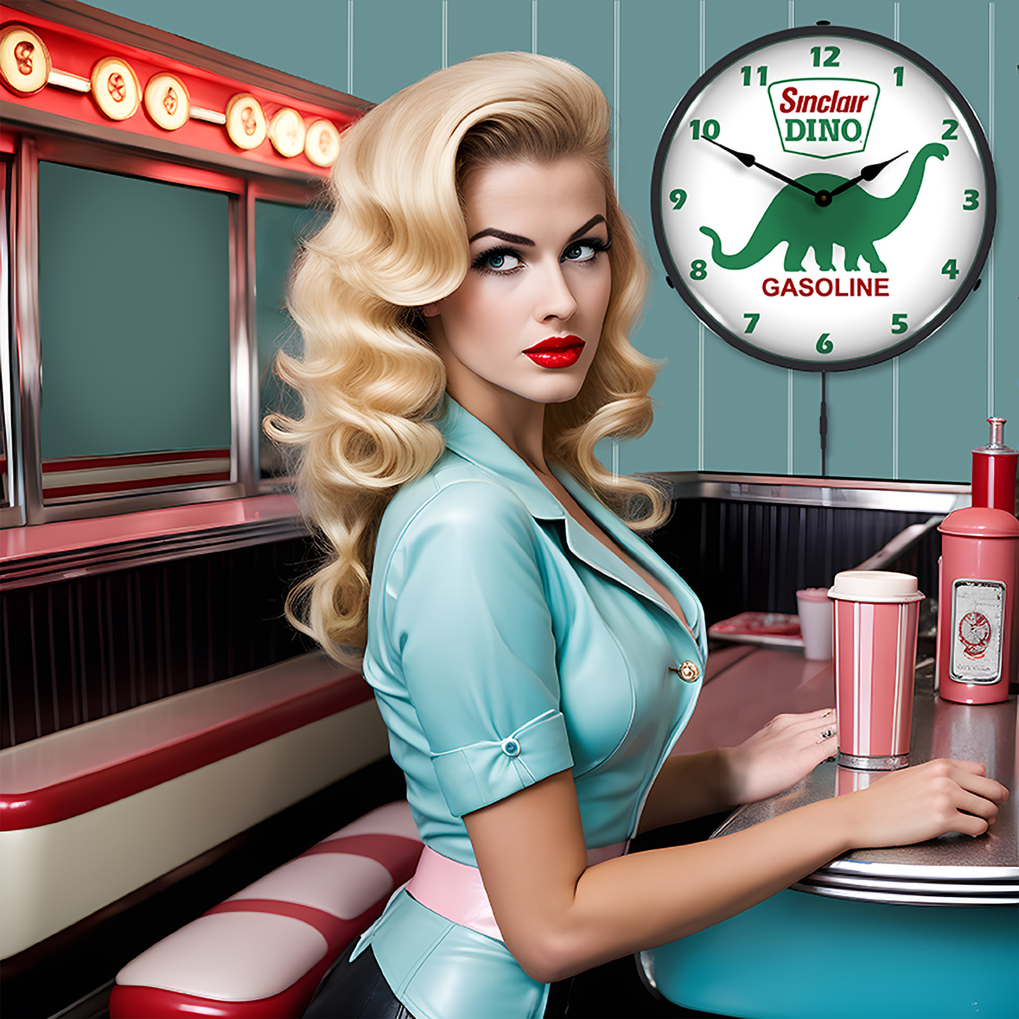 Sinclair Dino LED Wall Clock Illuminated not Neon 3 Sinclair Dino LED Wall Clock Illuminated not Neon - Image 3