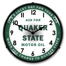 Quaker State Oil  LED Wall Clock  Illuminated not Neon