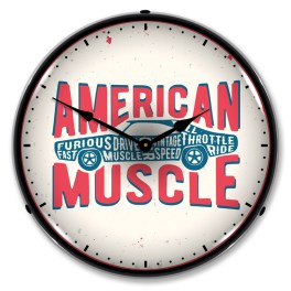 American Muscle LED Wall Clock Illuminated not Neon