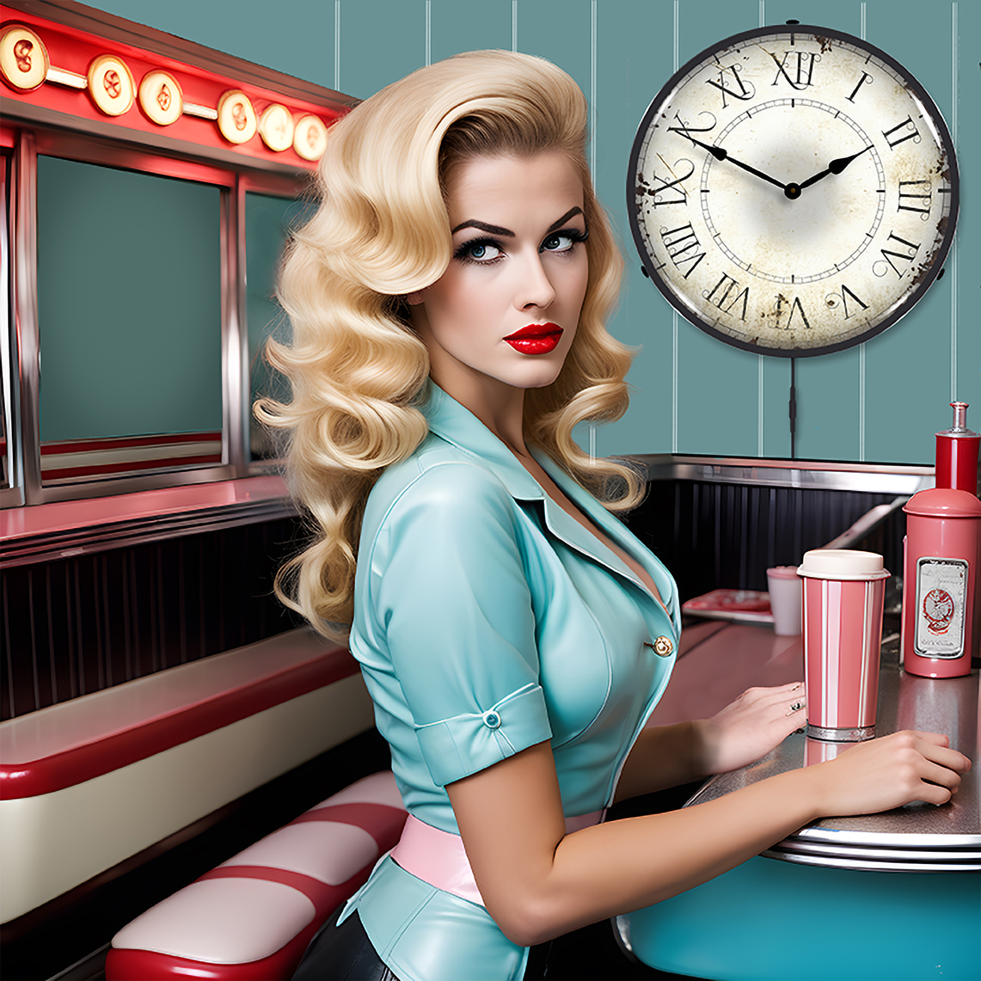 Roman Antique LED Wall Clock Illuminated not Neon 4 Roman Antique LED Wall Clock Illuminated not Neon - Image 4