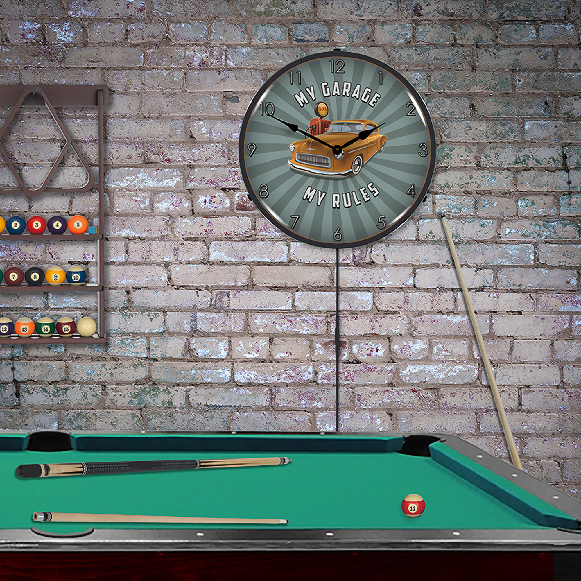 My Garage My Rules LED Wall Clock Illuminated not Neon 3 My Garage My Rules LED Wall Clock Illuminated not Neon - Image 3