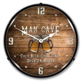 Man Cave LED Wall Clock Illuminated not Neon
