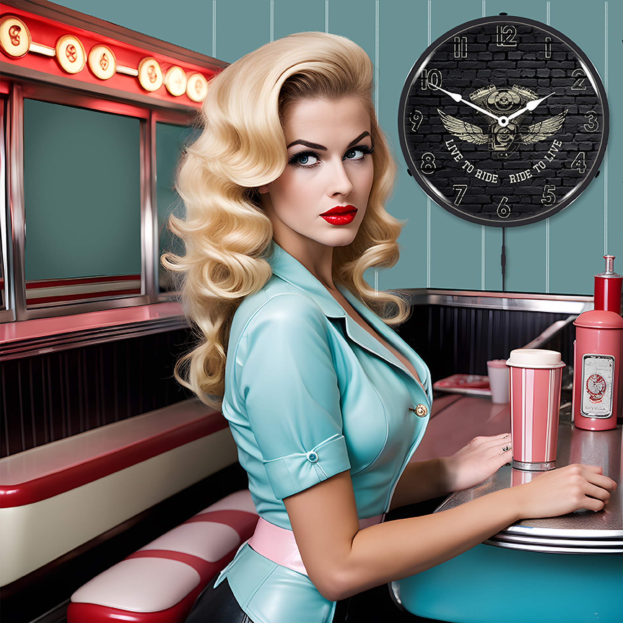 Live to Ride Ride to Live LED Wall Clock Illuminated not Neon 4 Live to Ride Ride to Live LED Wall Clock Illuminated not Neon - Image 4