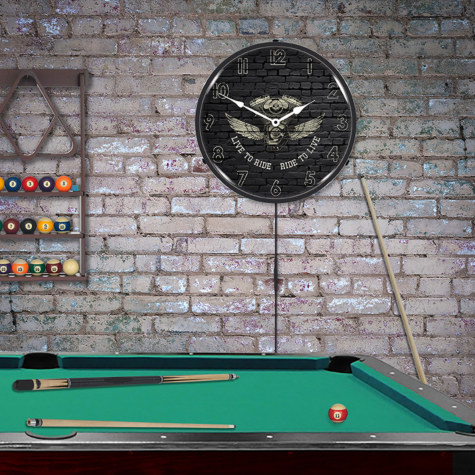 Live to Ride Ride to Live LED Wall Clock Illuminated not Neon 3 Live to Ride Ride to Live LED Wall Clock Illuminated not Neon - Image 3