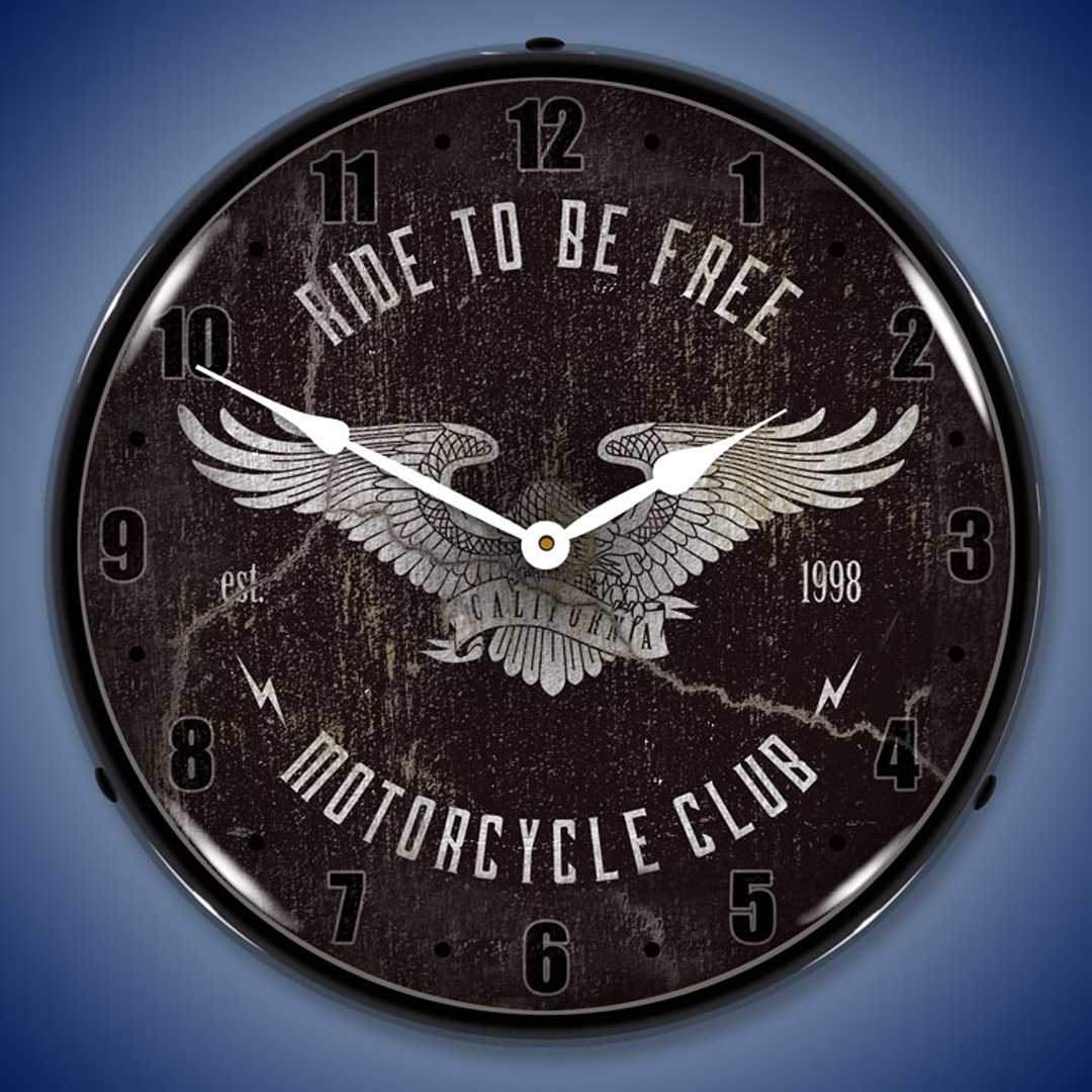 Ride to be Free LED Wall Clock Illuminated not Neon 2 Ride to be Free LED Wall Clock Illuminated not Neon - Image 2