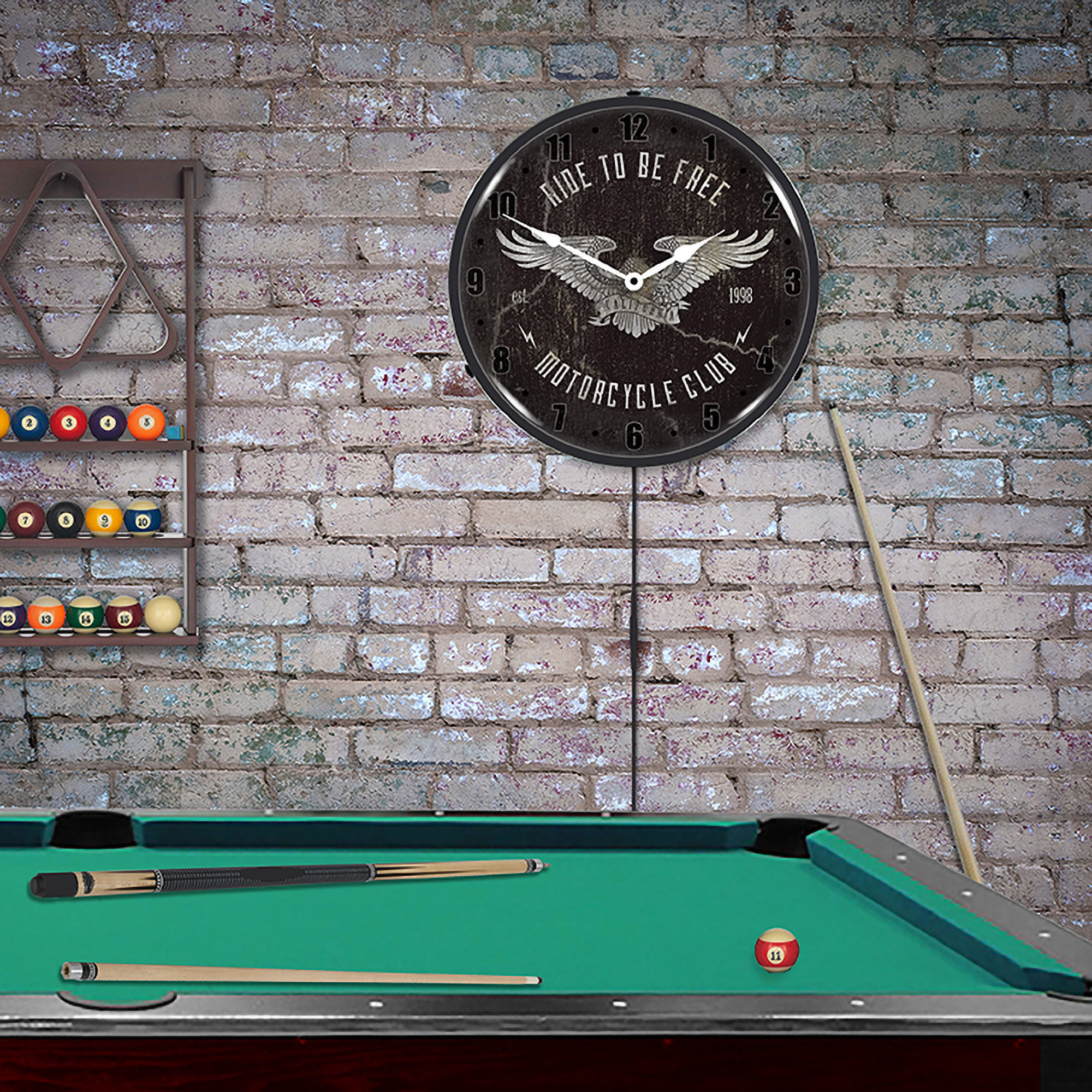 Ride to be Free LED Wall Clock Illuminated not Neon 3 Ride to be Free LED Wall Clock Illuminated not Neon - Image 3