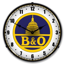 B&O Railroad 1 LED Wall Clock Illuminated not Neon