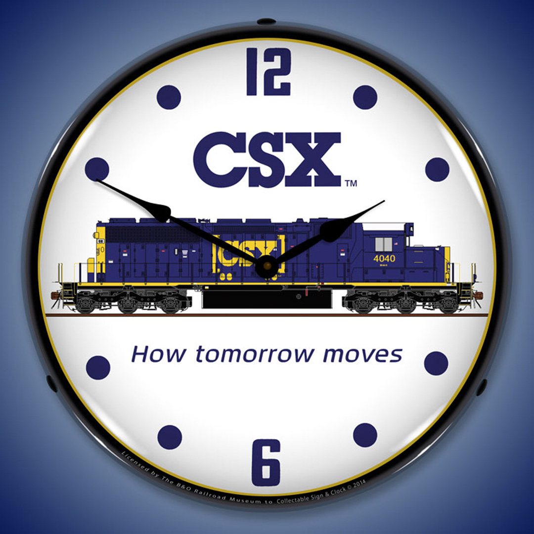 CSX Railroad LED Wall Clock Illuminated not Neon 2 CSX Railroad LED Wall Clock Illuminated not Neon - Image 2