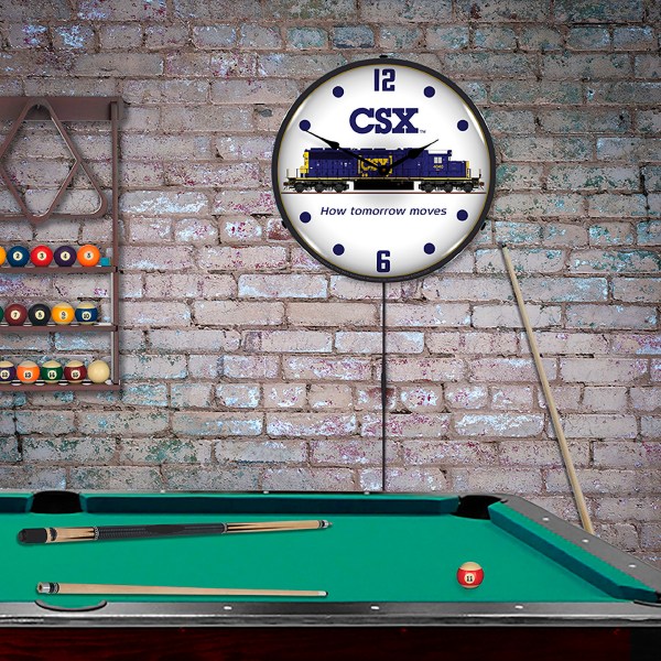 CSX Railroad LED Wall Clock Illuminated not Neon - Collectable Sign and ...