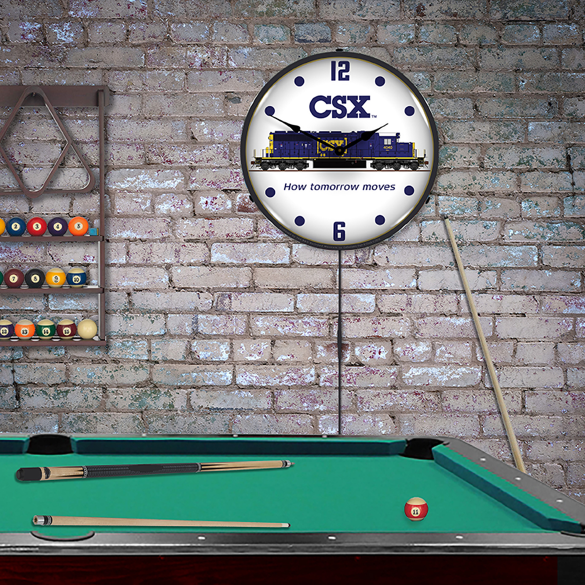 CSX Railroad LED Wall Clock Illuminated not Neon 3 CSX Railroad LED Wall Clock Illuminated not Neon - Image 3