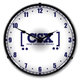 CSX Railroad How Tomorrow Moves LED Wall Clock Illuminated not Neon