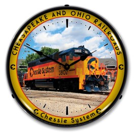 Chessie Railroad 3802 LED Wall Clock Illuminated not Neon