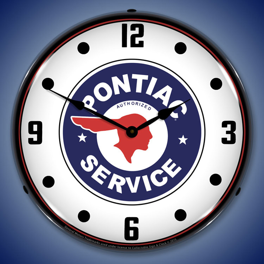 Pontiac Service LED Wall Clock Illuminated not Neon 2 Pontiac Service LED Wall Clock Illuminated not Neon - Image 2