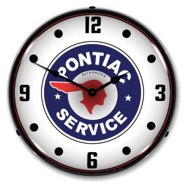 Pontiac Service LED Wall Clock Illuminated not Neon