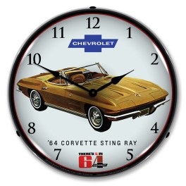 1964 Corvette Sting Ray LED Wall Clock Illuminated not Neon