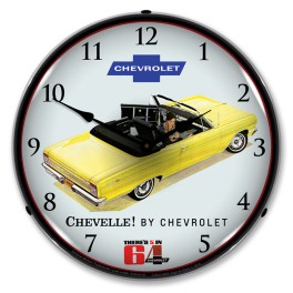1964 Chevelle Convertible LED Wall Clock Illuminated not Neon