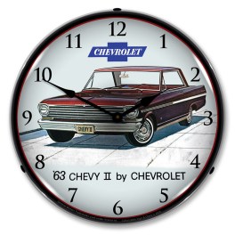 1963 Chevy II Nova Super Sport LED Wall Clock Illuminated not Neon