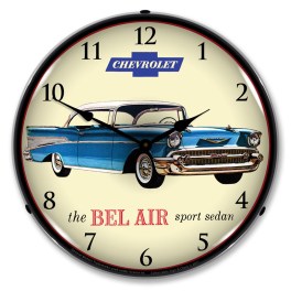 1957 Chevrolet Bel Air LED Wall Clock Illuminated not Neon