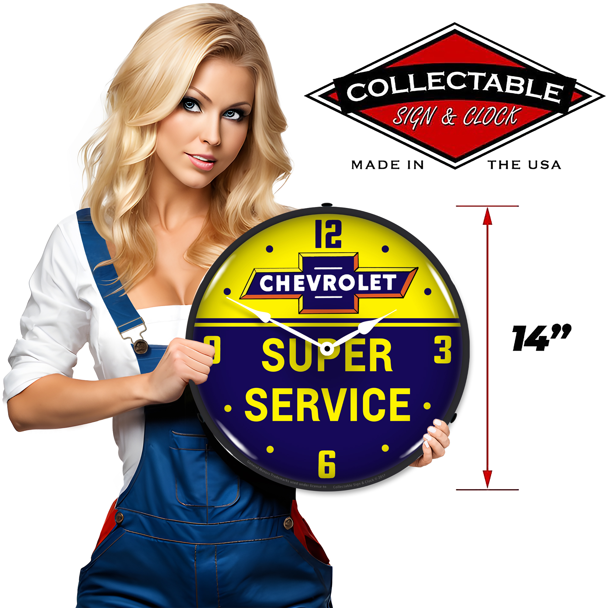 Chevrolet Bowtie Super Service LED Wall Clock Illuminated not Neon 3 Chevrolet Bowtie Super Service LED Wall Clock Illuminated not Neon - Image 3