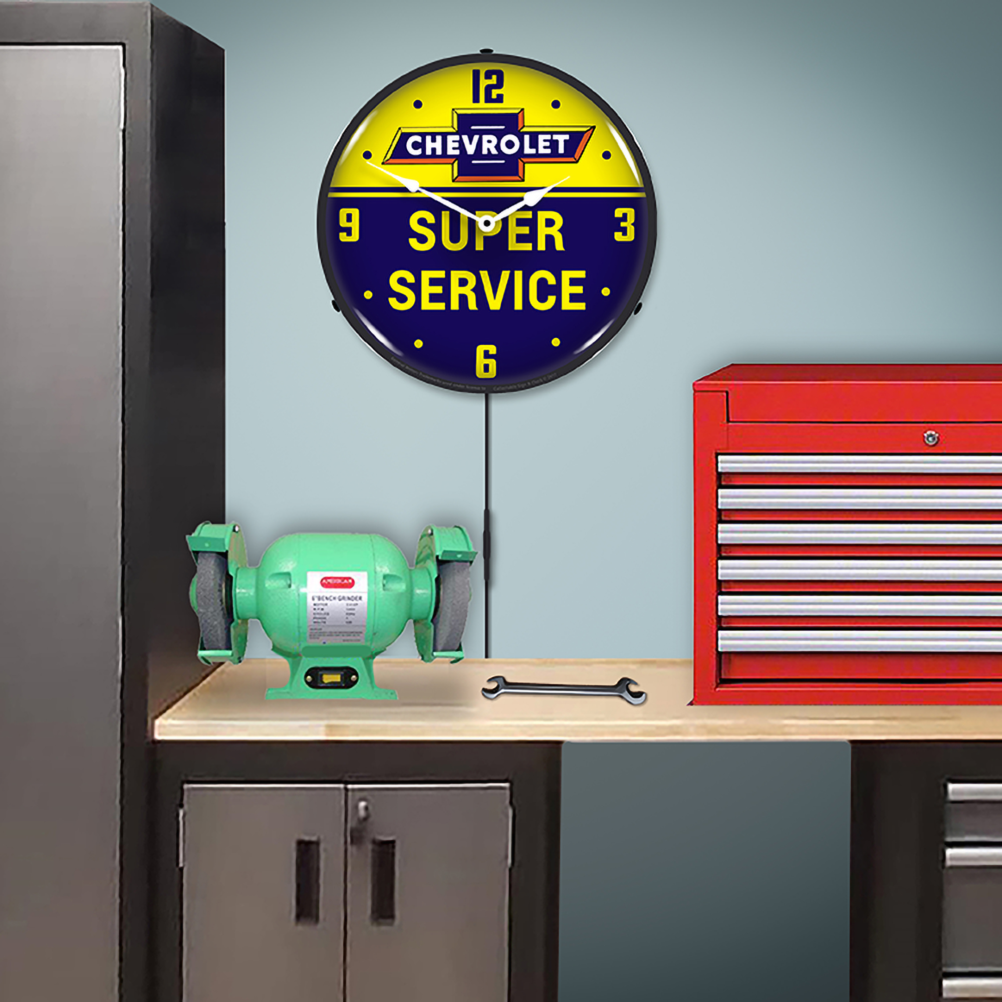 Chevrolet Bowtie Super Service LED Wall Clock Illuminated not Neon 4 Chevrolet Bowtie Super Service LED Wall Clock Illuminated not Neon - Image 4
