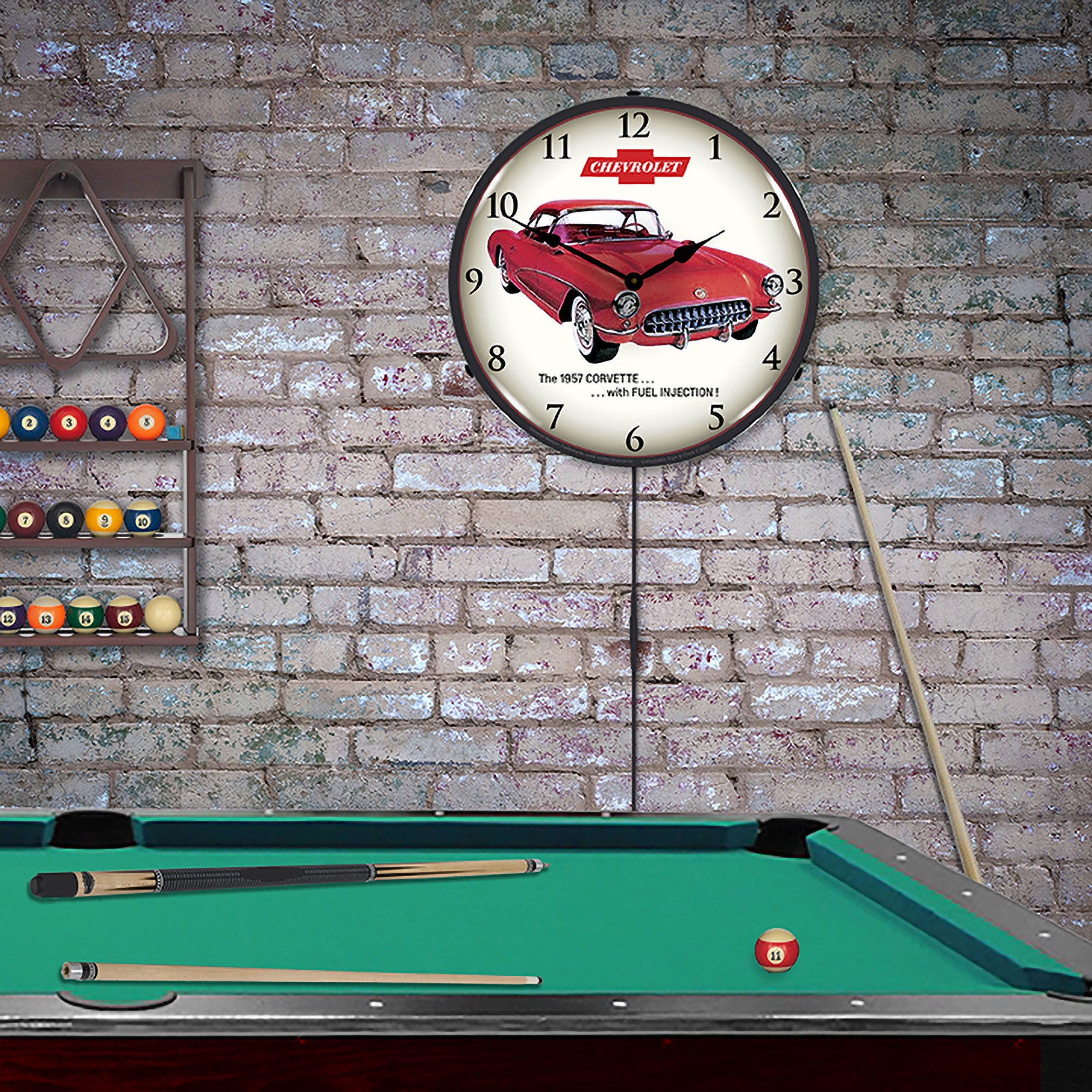 1957 Corvette Fuel Injection LED Wall Clock Illuminated not Neon 4 1957 Corvette Fuel Injection LED Wall Clock Illuminated not Neon - Image 4