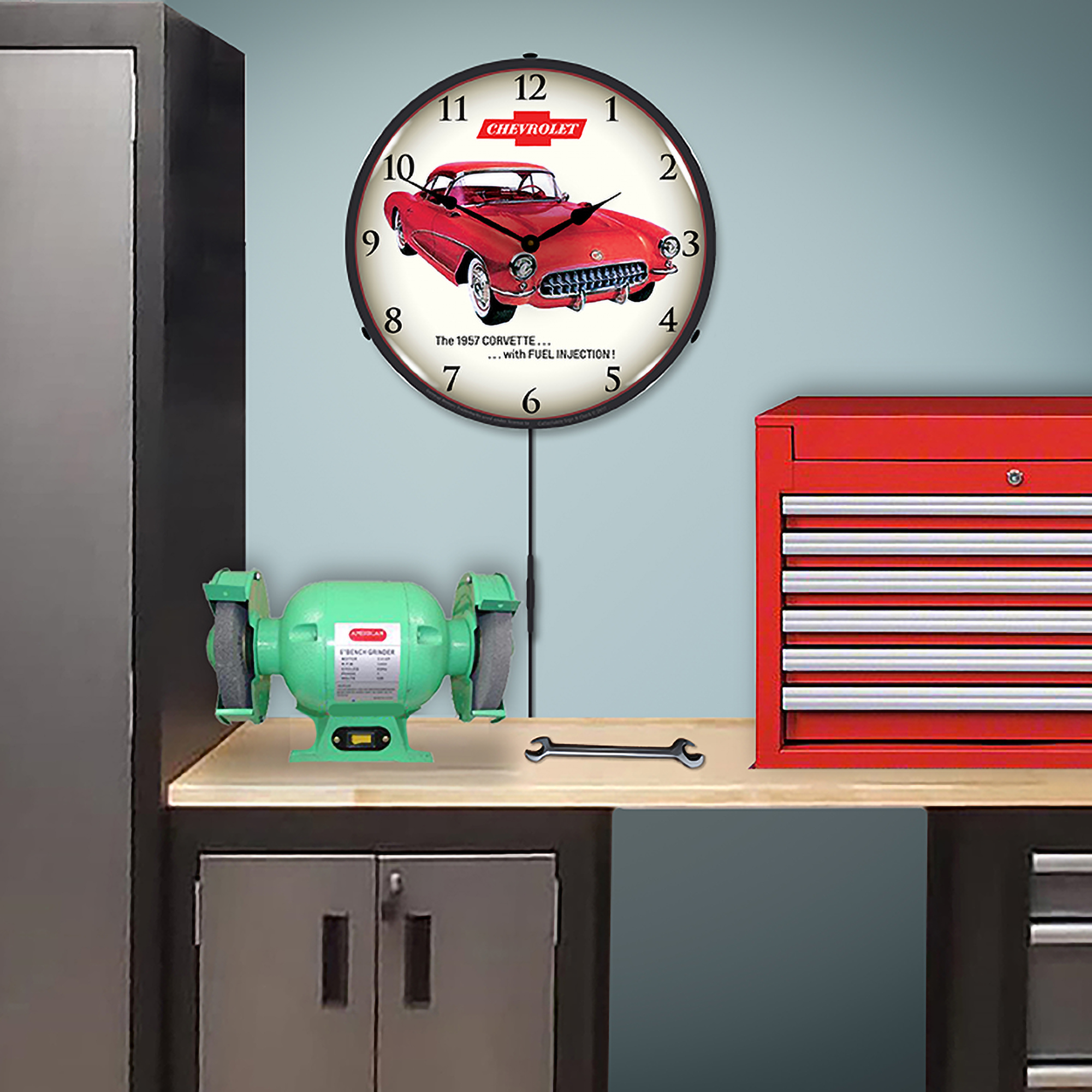 1957 Corvette Fuel Injection LED Wall Clock Illuminated not Neon 5 1957 Corvette Fuel Injection LED Wall Clock Illuminated not Neon - Image 5
