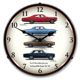 1965 Chevrolet Lineup LED Wall Clock Illuminated  not Neon