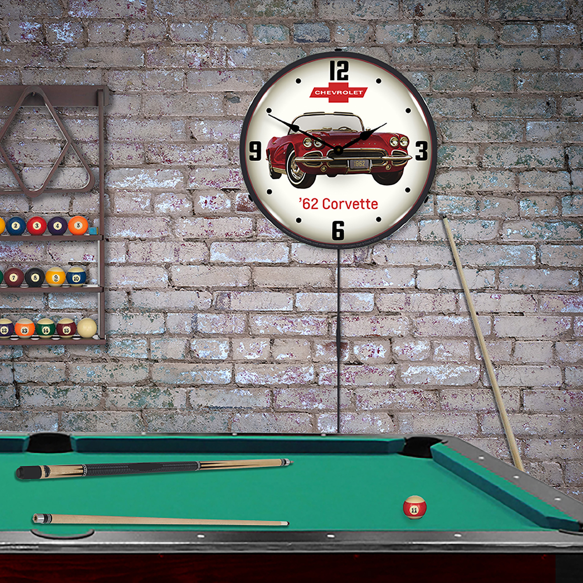 1962 Corvette LED Wall Clock Illuminated not Neon 4 1962 Corvette LED Wall Clock Illuminated not Neon - Image 4