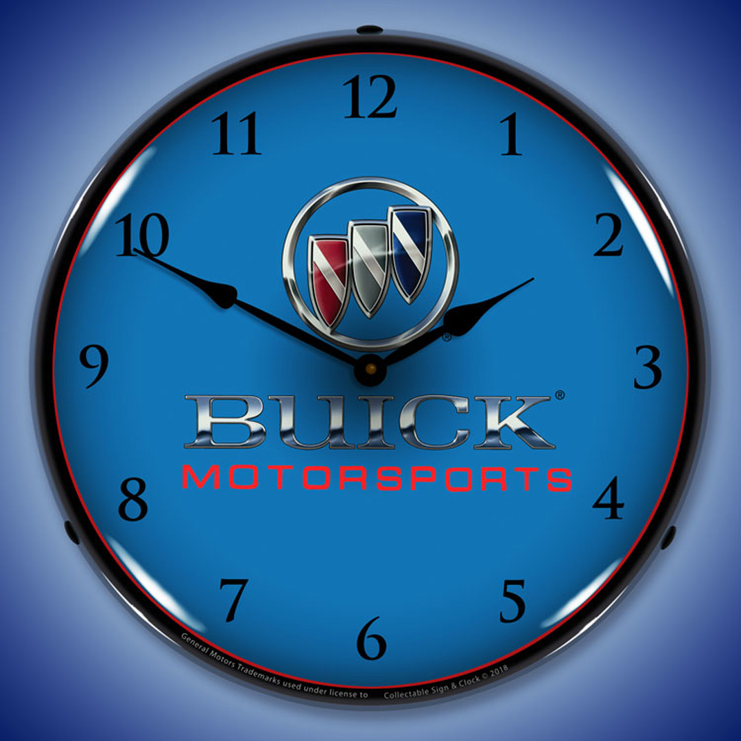 Buick Motorsports LED Wall Clock Illuminated not Neon 2 Buick Motorsports LED Wall Clock Illuminated not Neon - Image 2