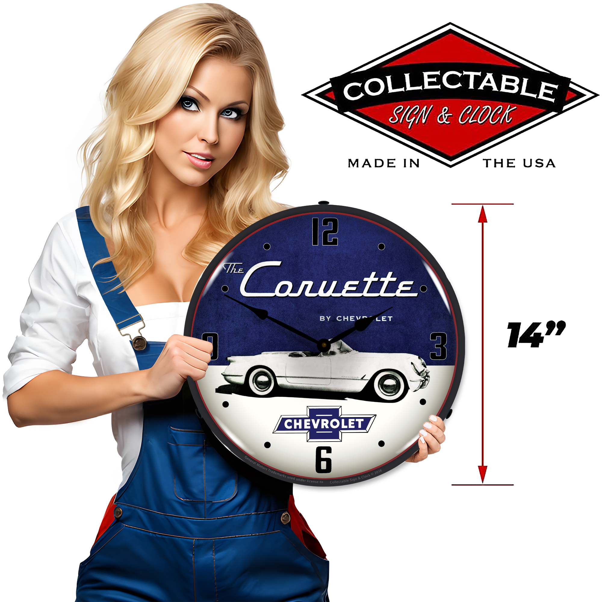 1954 Corvette LED Wall Clock Illuminated not Neon 3 1954 Corvette LED Wall Clock Illuminated not Neon - Image 3