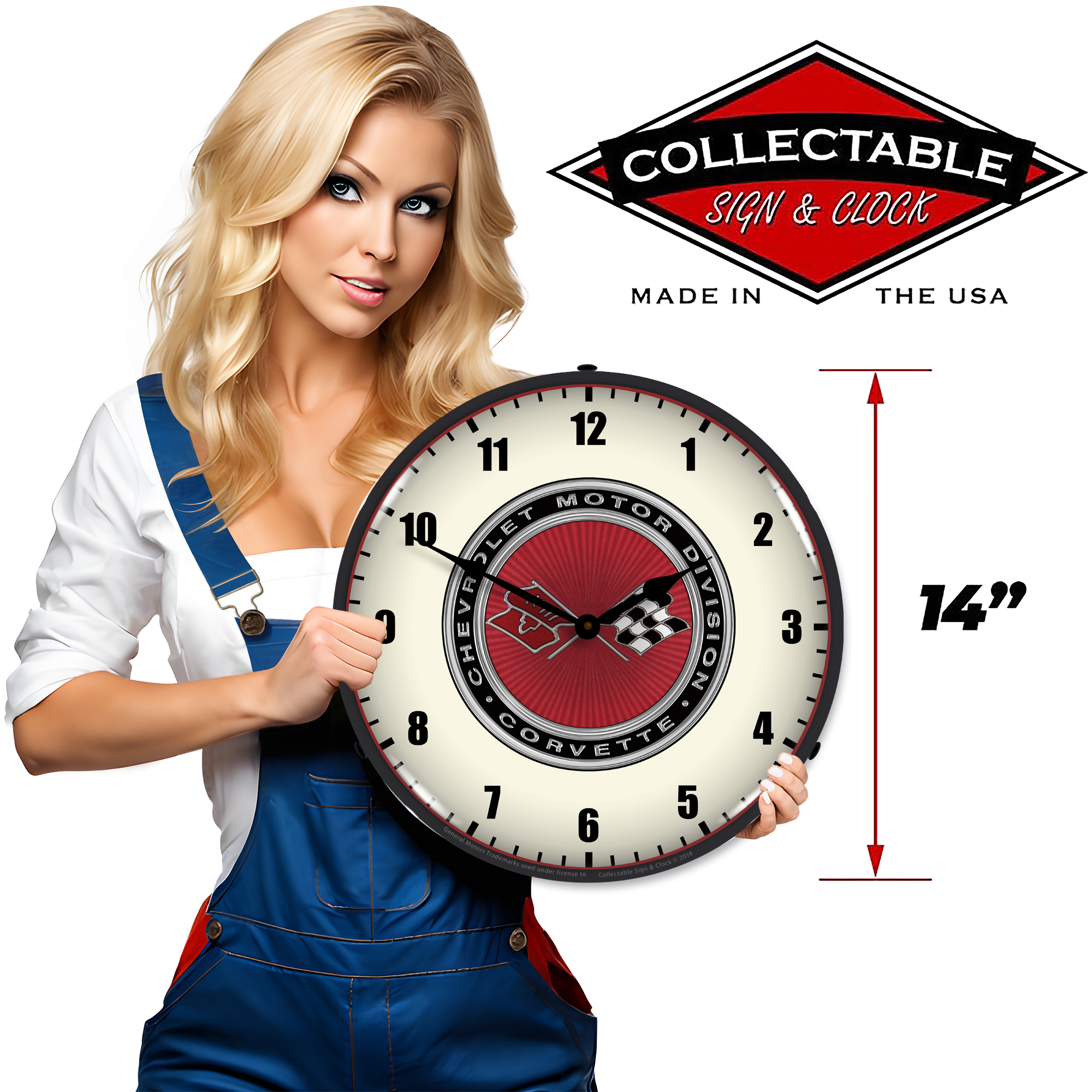 C3 Corvette 68-82 LED Wall Clock Illuminated not Neon 3 C3 Corvette 68-82 LED Wall Clock Illuminated not Neon - Image 3