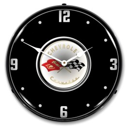 C1 Corvette Black Tie LED Wall Clock Illuminated not Neon