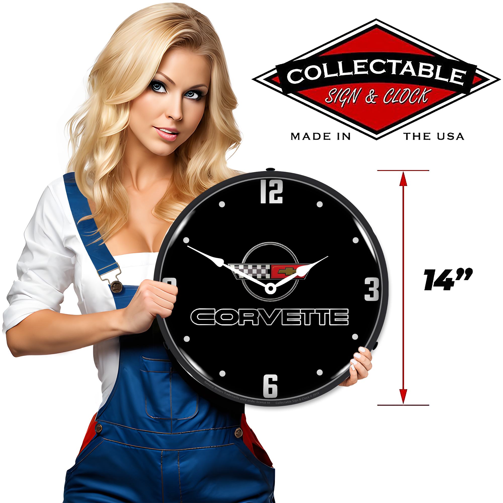 C4 Corvette Black Tie LED Wall Clock Illuminated not Neon 3 C4 Corvette Black Tie LED Wall Clock Illuminated not Neon - Image 3