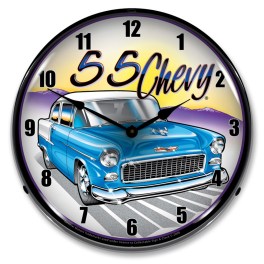 1955 Chevy LED Wall Clock Illuminated not Neon