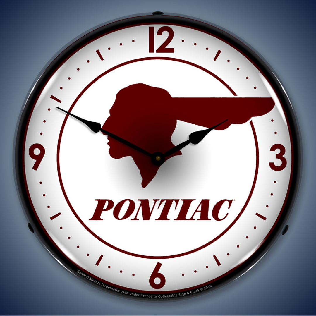 Pontiac Indian LED Wall Clock Illuminated not Neon 2 Pontiac Indian LED Wall Clock Illuminated not Neon - Image 2
