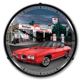 1970 GTO Mobilegas LED Wall Clock Illuminated not Neon