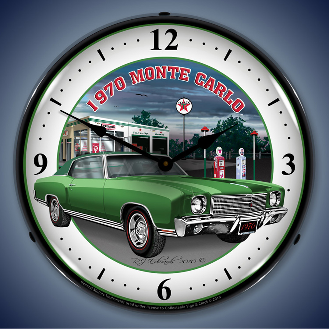 1970 Monte Carlo Green LED Wall Clock Illuminated not Neon 2 1970 Monte Carlo Green LED Wall Clock Illuminated not Neon - Image 2