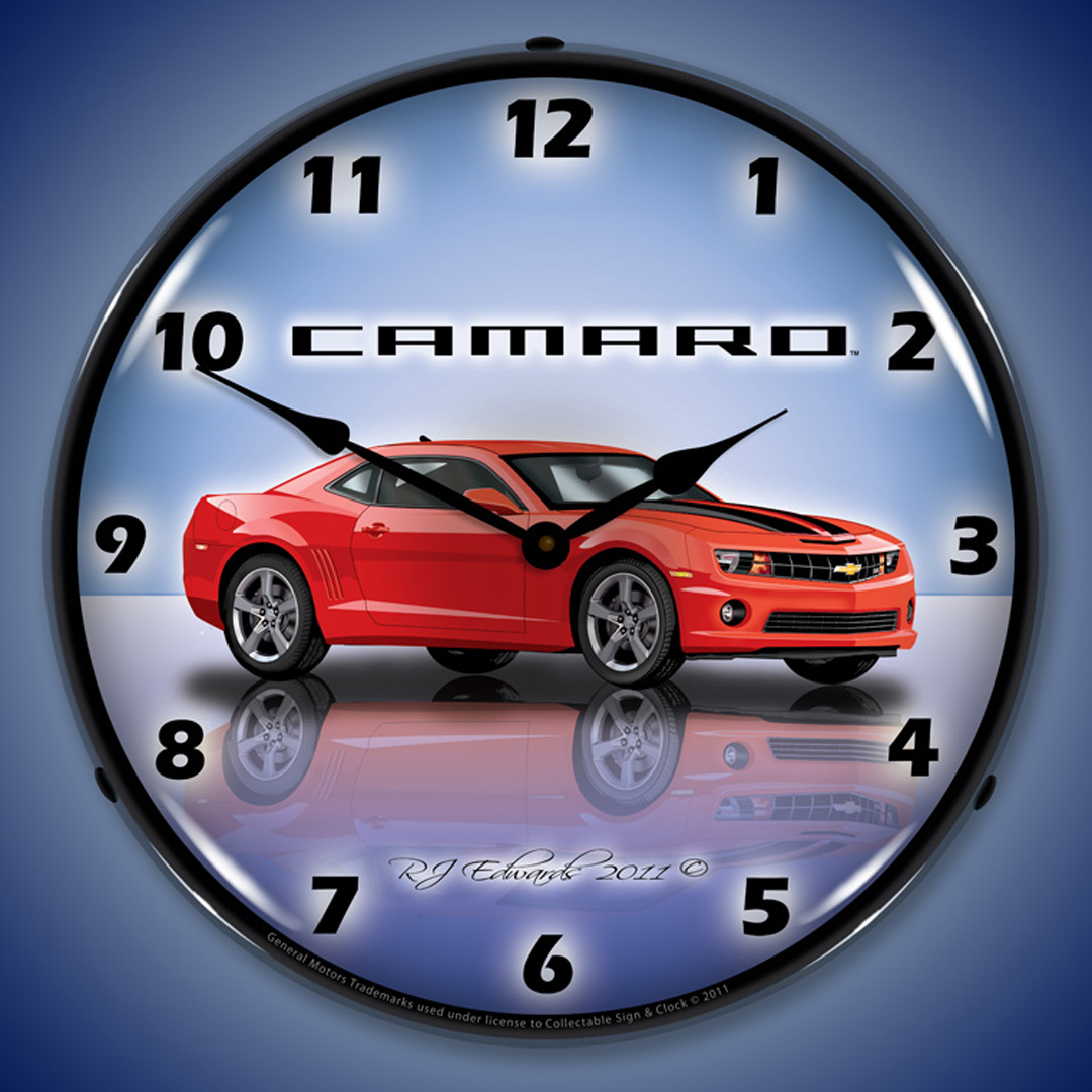 Camaro G5 Victory Red LED Wall Clock Illuminated not Neon 2 Camaro G5 Victory Red LED Wall Clock Illuminated not Neon - Image 2
