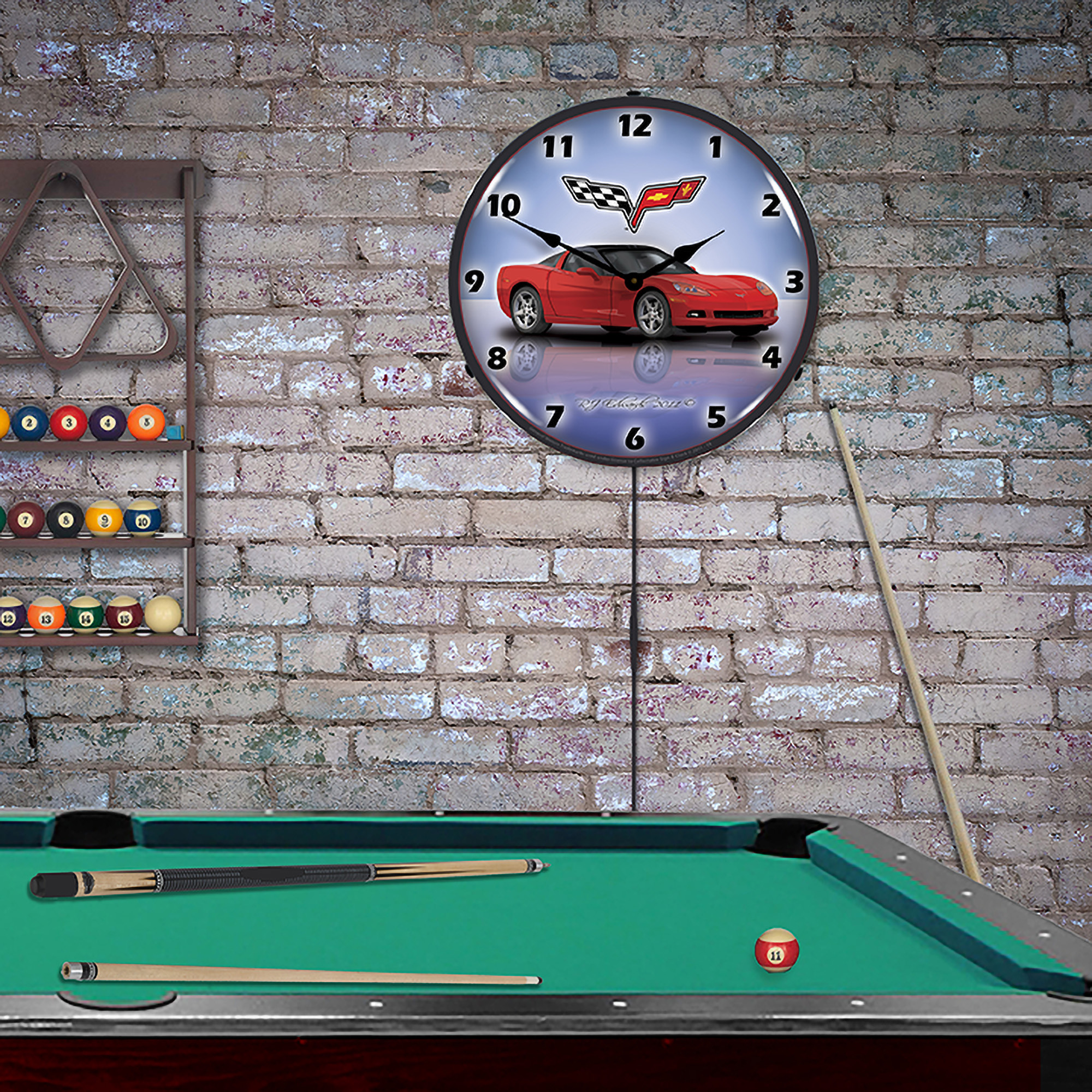 C6 Corvette Torch Red LED Wall Clock Illuminated not Neon 4 C6 Corvette Torch Red LED Wall Clock Illuminated not Neon - Image 4