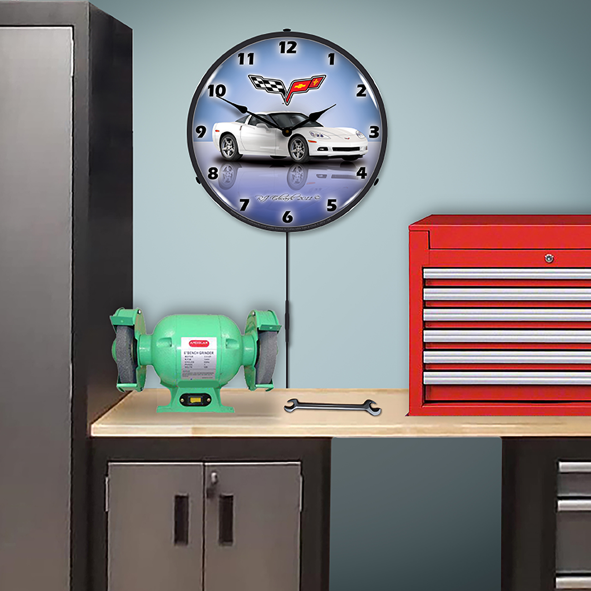 C6 Corvette Arctic White LED Lighted Premium Wall Clock 5 C6 Corvette Arctic White LED Lighted Premium Wall Clock - Image 5