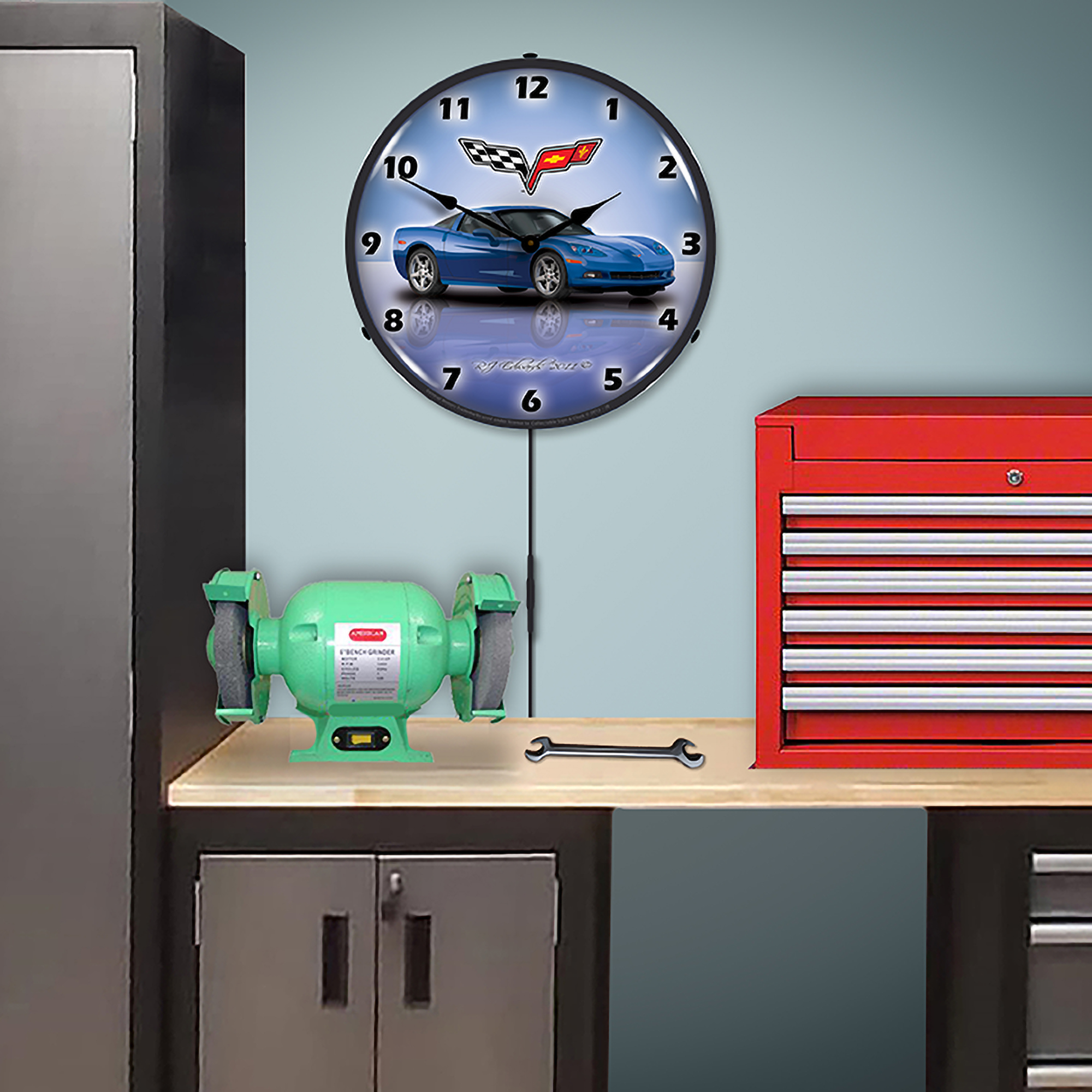 C6 Corvette Jetstream Blue LED Wall Clock Illuminated not Neon 5 C6 Corvette Jetstream Blue LED Wall Clock Illuminated not Neon - Image 5
