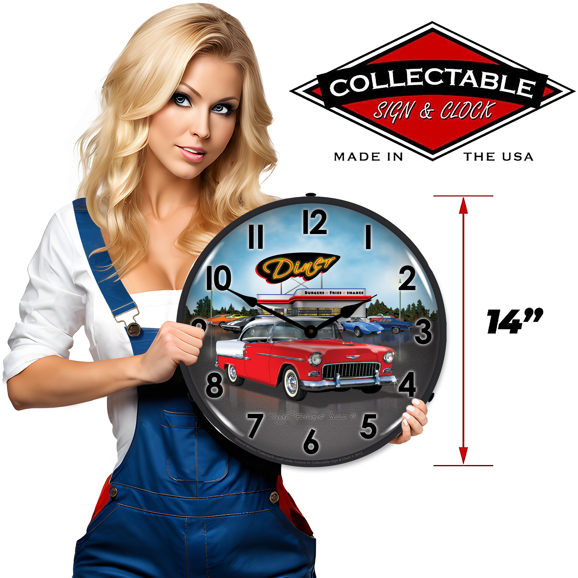 1955 Bel Air Diner LED Wall Clock Illuminated not Neon 3 1955 Bel Air Diner LED Wall Clock Illuminated not Neon - Image 3