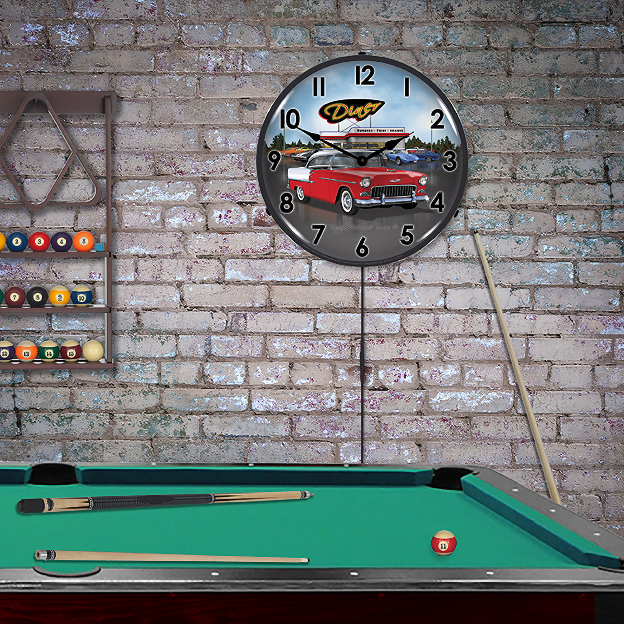 1955 Bel Air Diner LED Wall Clock Illuminated not Neon 4 1955 Bel Air Diner LED Wall Clock Illuminated not Neon - Image 4