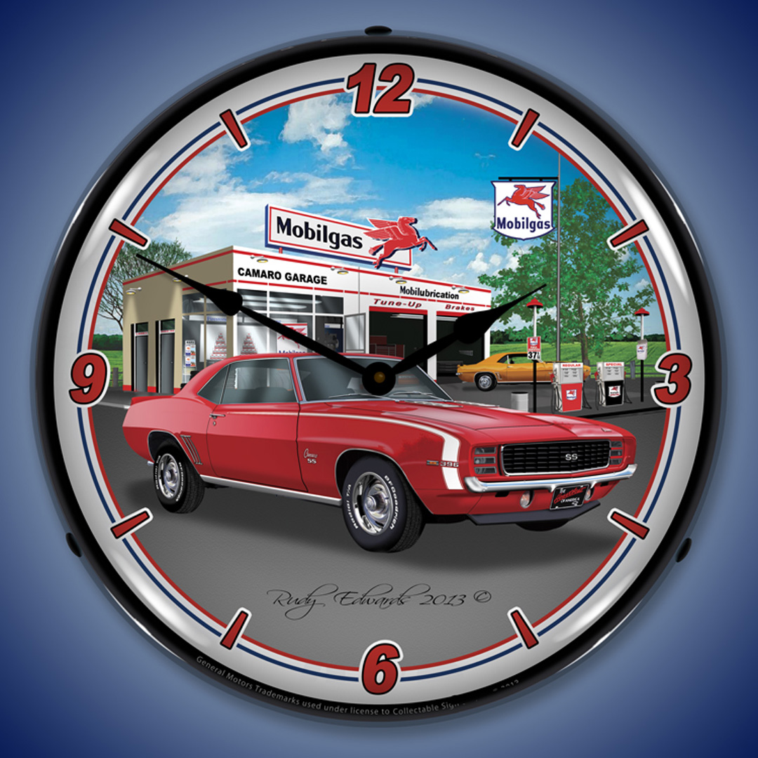 1969 RS SS Camaro Mobil LED Wall Clock Illuminated not Neon 2 1969 RS SS Camaro Mobil LED Wall Clock Illuminated not Neon - Image 2