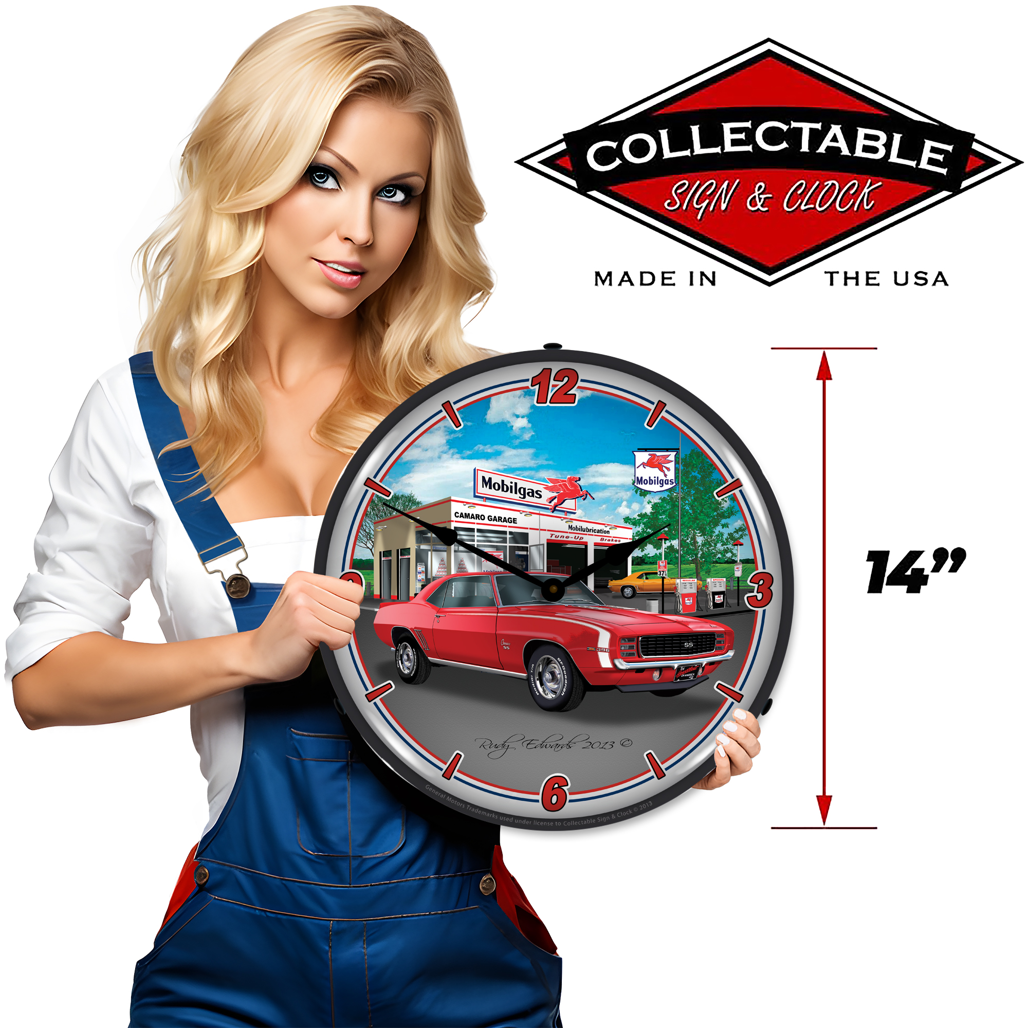 1969 RS SS Camaro Mobil LED Wall Clock Illuminated not Neon 3 1969 RS SS Camaro Mobil LED Wall Clock Illuminated not Neon - Image 3